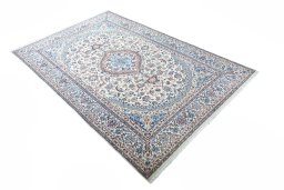 Close-up detail of New Nain rug from Iran / Persia showing Wool weave