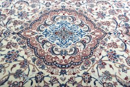 Central medallion detail of New Nain rug from Iran / Persia