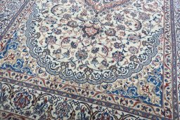 Close-up detail of New Nain rug from Iran / Persia showing Wool weave