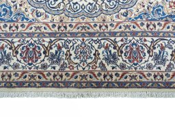 Full view of New Nain rug from Iran / Persia, 326 × 207 cm in Beige tones