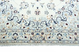 Full view of New Nain rug from Iran / Persia, 192 × 127 cm in Beige tones