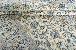 Close-up detail of New Nain rug from Iran / Persia showing Wool weave