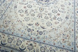 Close-up detail of New Nain rug from Iran / Persia showing Wool weave