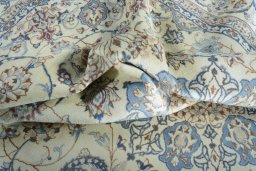 Surface texture of New Nain rug with natural Wool and intricate pattern