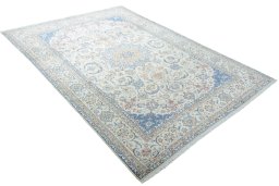 Close-up detail of New Nain rug from Iran / Persia showing Wool weave