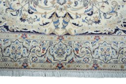 Full view of New Nain rug from Iran / Persia, 345 × 213 cm in Beige tones