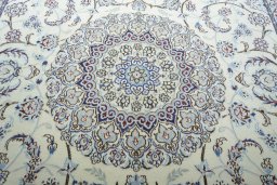 Central medallion detail of New Nain rug from Iran / Persia