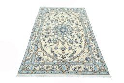 Surface texture of New Nain rug with natural Wool and intricate pattern
