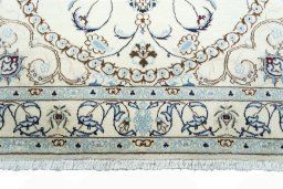 Full view of New Nain rug from Iran / Persia, 192 × 126 cm in Beige tones