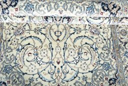 Close-up detail of New Nain rug from Iran / Persia showing Cork weave