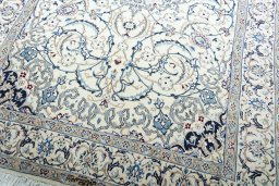 Central medallion detail of New Nain rug from Iran / Persia