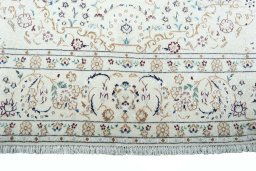 Full view of New Nain rug from Iran / Persia, 308 × 195 cm in Beige tones