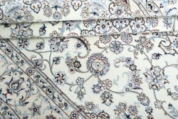 Close-up detail of New Nain rug from Iran / Persia showing Cork weave