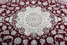 Central medallion detail of New Nain rug from Iran / Persia