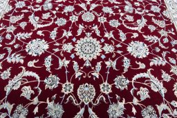 Central medallion detail of New Nain rug from Iran / Persia