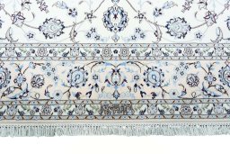 Close-up detail of New Nain rug from Iran / Persia showing Cork weave
