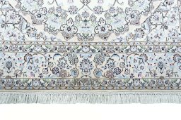 Full view of New Nain rug from Iran / Persia, 248 × 150 cm in Beige tones