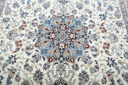 Central medallion detail of 2000s Nain rug from Iran / Persia