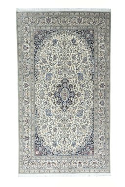 Full view of 2000s Nain rug from Iran / Persia, 300 × 171 cm in Beige tones