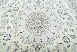 Central medallion detail of New Nain rug from Iran / Persia