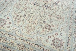 Close-up detail of 2000s Nain rug from Iran / Persia showing Wool weave