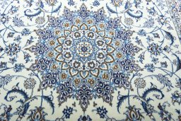 Central medallion detail of New Nain rug from Iran / Persia