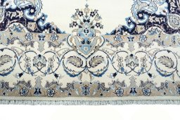Full view of New Nain rug from Iran / Persia, 298 × 193 cm in Beige tones
