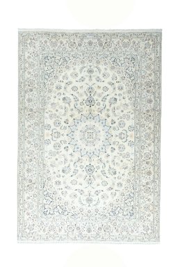 Full view of New Nain rug from Iran / Persia, 365 × 247 cm in Beige tones