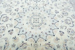 Central medallion detail of New Nain rug from Iran / Persia