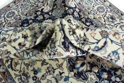 Surface texture of New Nain rug with natural Wool and intricate pattern