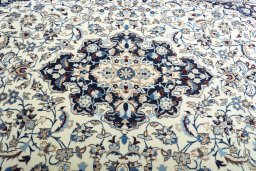 Central medallion detail of New Nain rug from Iran / Persia