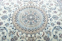 Central medallion detail of New Nain rug from Iran / Persia