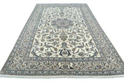 Surface texture of New Nain rug with natural Wool and intricate pattern