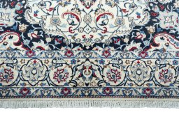 Full view of New Nain rug from Iran / Persia, 306 × 202 cm in Beige tones