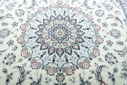 Central medallion detail of New Nain rug from Iran / Persia