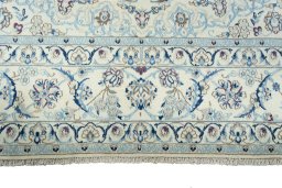 Full view of New Nain rug from Iran / Persia, 343 × 249 cm in Beige tones