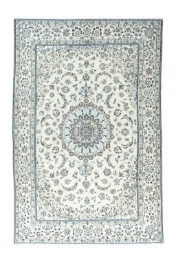Full view of 2000s Nain rug from Iran / Persia, 300 × 200 cm in Beige tones
