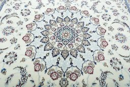 Central medallion detail of 2000s Nain rug from Iran / Persia