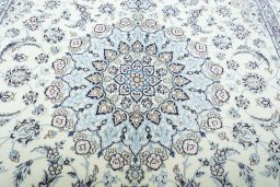 Central medallion detail of New Nain rug from Iran / Persia