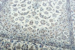 Close-up detail of New Nain rug from Iran / Persia showing Wool weave