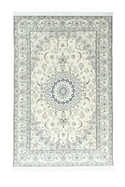 Full view of New Nain rug from Iran / Persia, 300 × 197 cm in Beige tones