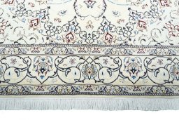 Full view of New Nain rug from Iran / Persia, 300 × 197 cm in Beige tones
