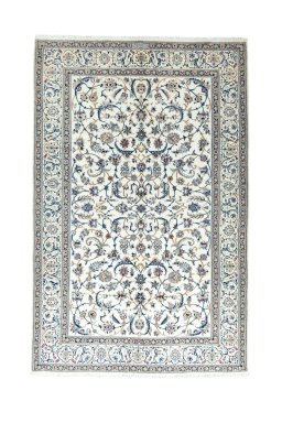 Full view of 2000s Nain rug from Iran / Persia, 308 × 200 cm in Beige tones