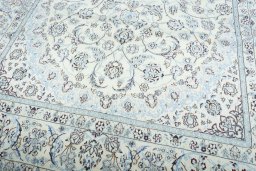 Close-up detail of New Nain rug from Iran / Persia showing Wool weave