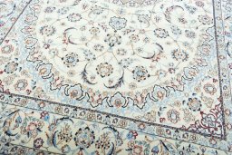 Close-up detail of 2000s Nain rug from Iran / Persia showing Wool weave