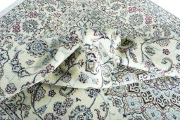 Surface texture of New Nain rug with natural Wool and intricate pattern