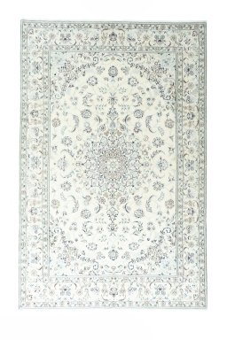 Full view of New Nain rug from Iran / Persia, 306 × 200 cm in Beige tones