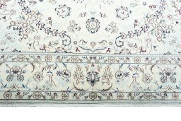 Full view of New Nain rug from Iran / Persia, 306 × 200 cm in Beige tones