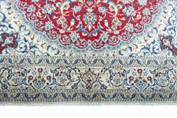 Full view of 2000s Nain rug from Iran / Persia, 321 × 205 cm in Red tones