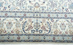 Full view of 2000s Nain rug from Iran / Persia, 405 × 300 cm in Beige tones